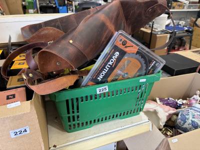 BOX OF EVOLUTION MITRE SAW + CHARGER ETC.