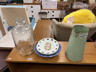 ENAMEL JUG, DEMI JOHN + CHINA