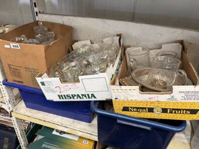 5 X BOXES OF GLASSWARE ETC