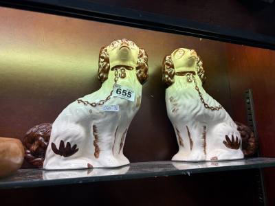 PAIR OF STAFFORDSHIRE DOGS