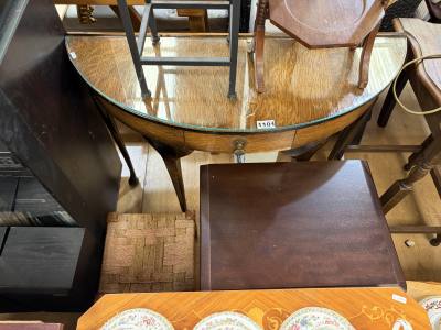 HALL TABLE + STOOL + SIDE CABINET