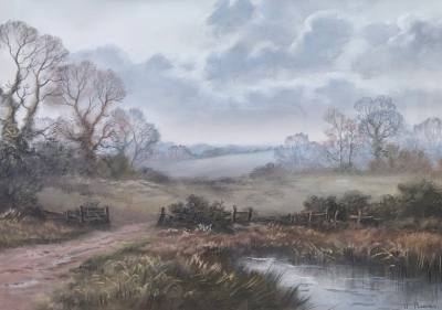 WENDY REEVES ACRYLIC UNDER GLASS "OPEN GATE" (35X52)