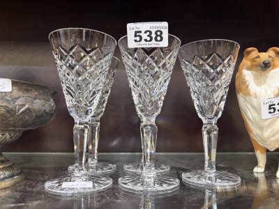 5 X WATERFORD CRYSTAL FLUTES