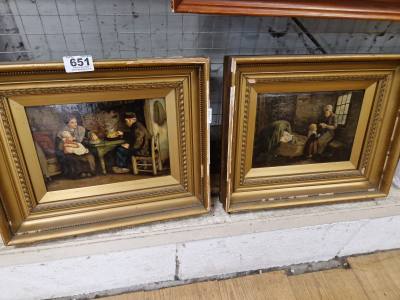 PAIR OF OILEOGRAPHS