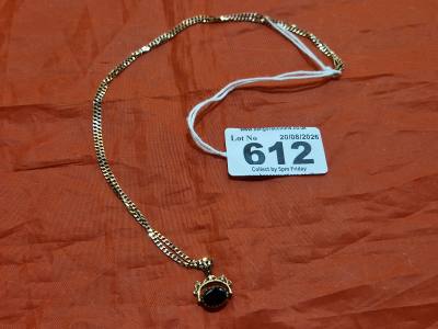 9CT GOLD CHAIN + SPINNER FOB (3.3 GRAMS) 