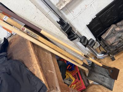 NEW BRUSH, SHOVEL + GARDEN HOE