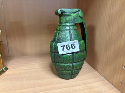 CAST GRENADE MONEY BOX