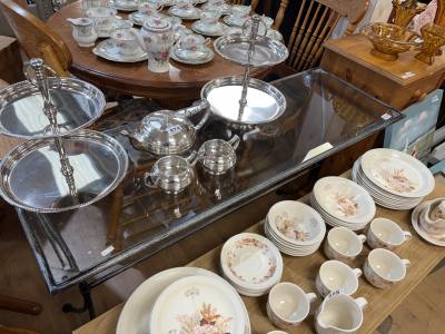 GLASS TOP HALL TABLE