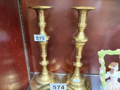 PAIR OF BRASS CANDLESTICKS