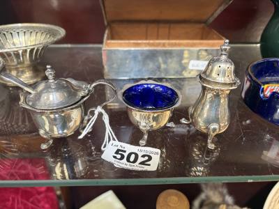 SILVER CONDIMENT SET