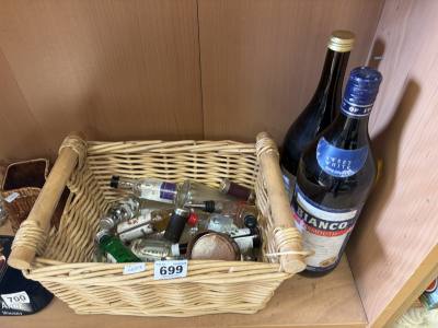 BASKET OF MINIATURES + WINE