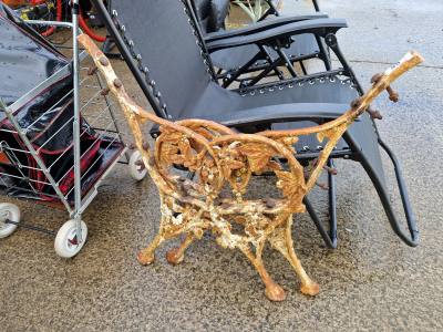 PAIR OF CAST SEAT ENDS