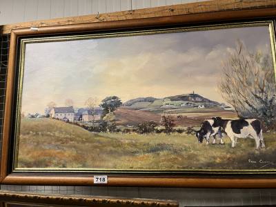 SAM CURRIE LANDSCAPE "FARM" PAINTING