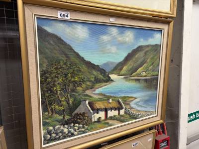 ALFRED STEWART "COTTAGE" OIL PAINTING