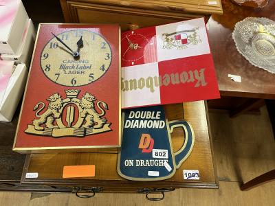 2 X ADVERT CLOCKS + PLAQUE
