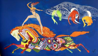 "CIRCUS CIRCUS" OIL ON BOARD "CIRCUS ACTS" (122X244) GRAHAM BROWN RCA & FOREST MCCREADIE 