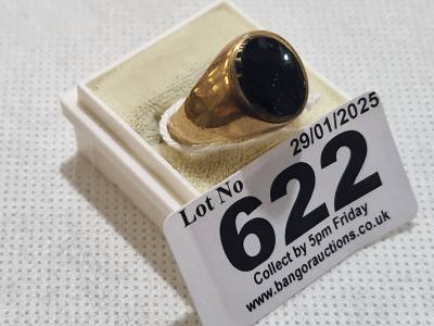 9CT GOLD ONYX RING