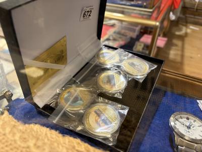 BOX OF COLLECTORS TITANIC COINS