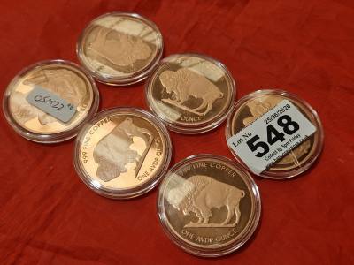 6 X 999 COPPER COINS