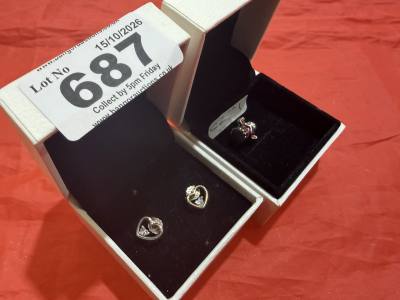 PANDORA CHARM + EARRINGS