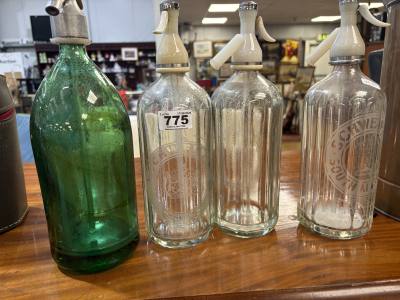4 X SODA SYPHONS (SCHWEPPES ETC)
