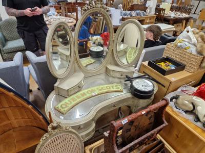 PAINTED DRESSING TABLE + CHAIR