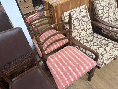 PAIR OAK CHAIRS