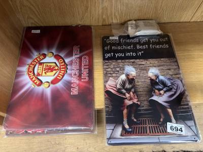 4 X TIN SIGNS
