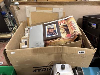 2 X BOXES OF JOHN WAYNE MEMORABILIA