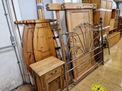 CARVED KING SIZE BED FRAME + CABINET