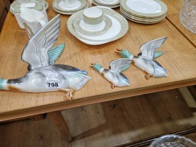 3 X POOLE FLYING WALL DUCKS