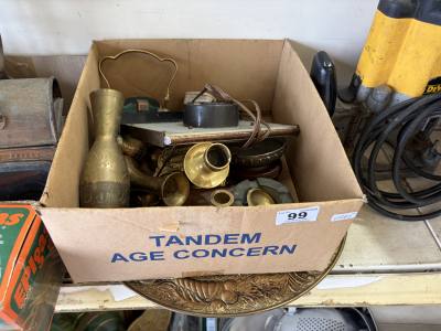 BOX OF BRASS + PLATE