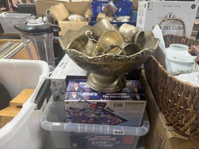 BOX OF BOARD GAMES + SILVER PLATE