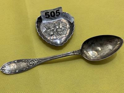 SILVER HEART DISH + SPOON