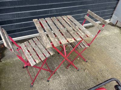 GARDEN TABLE + 2 X CHAIRS