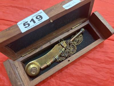 BOXED BOATSWAIN'S CALL WHISTLE