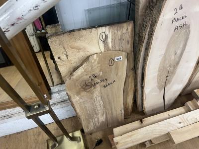 2 X SPALTED BEECH (75CM)