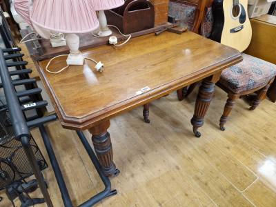 VICTORIAN WIND OUT TABLE + WINDER + CHAIRS