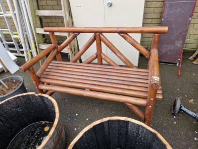 LOG GARDEN BENCH