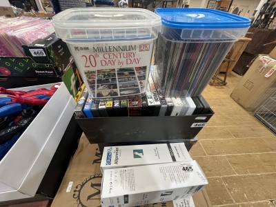 2 X BOXES OF CDS + BOX OF DVDS+ STONEWARE BOTTLES 