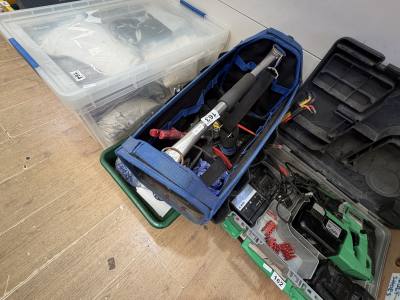 BOX OF TOOLS + TOOL CARRIER