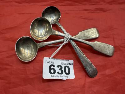 3 X GIII SILVER LADLE SPOONS (30 GRAMS)