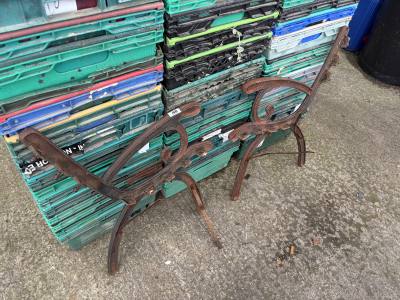 PAIR OF CAST SEAT ENDS