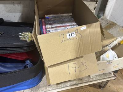 2 BOXES OF CDS/DVDS
