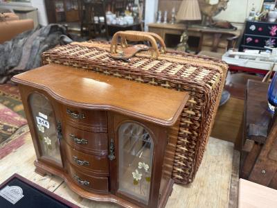 JEWELLERY CABINET + PICNIC BASKET