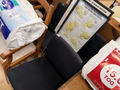 3 X FABRIC DINING CHAIRS