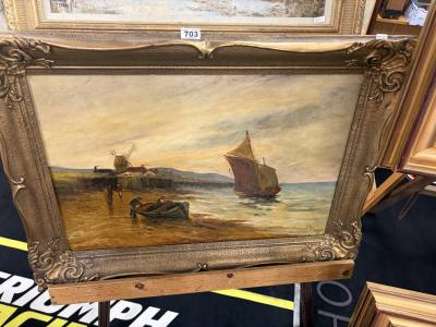 HAROLD KNIGHT (1874-1961) "LOW TIDE STAITHES" (50X75)