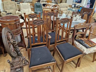 4 ARTS + CRAFTS CHAIRS