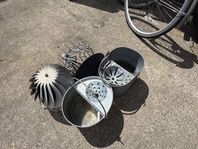 2 X MOP BUCKETS + CHIMNEY COWLS