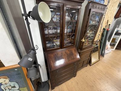 MAHOGANY BUREAU BOOKCASE